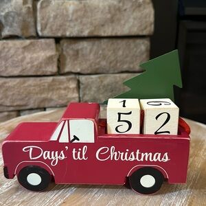 Red Christmas Truck “Days’ til Christmas” countdown for Christmas Decor